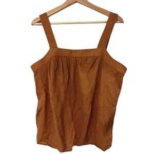 ANA Burnt Orange Cotton Polka Dot Tank Top Size Large